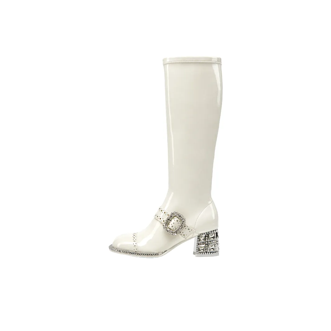 SHOESZOOO CHANEL Inspired Длинный голень Тонкие ботинки Колено Высокие сапоги 6 см Женские