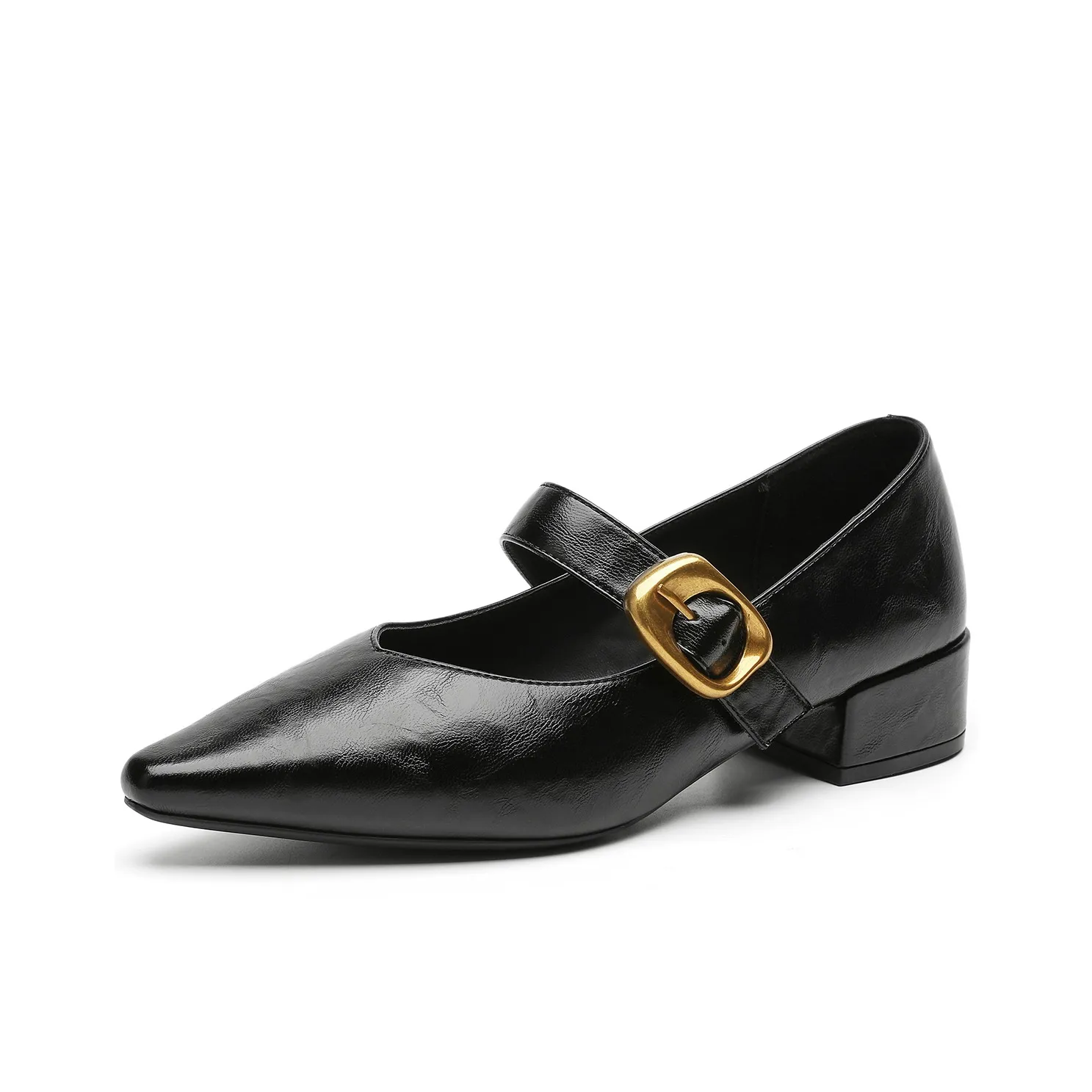 B+AB Французская мода Обувь Mary Jane с заостренным носком и грубым каблуком ремешок для коммутирования рабочая обувь женская