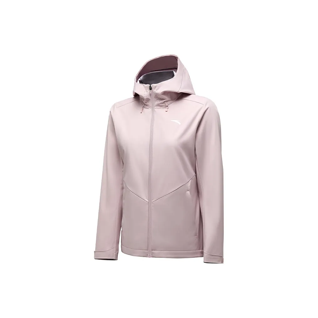 ANTA Спортивный тренчкот дышащий быстросохнущий трикотажная ткань тонкая куртка женский Soft and Tender розовый