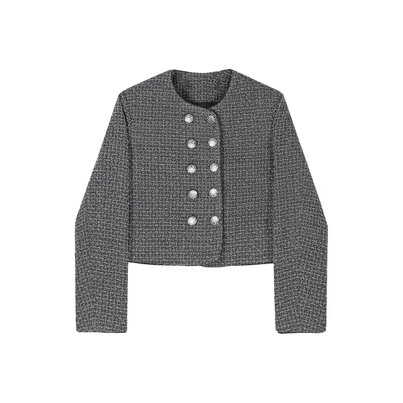 Devanro Серый Женский Короткий Пальто