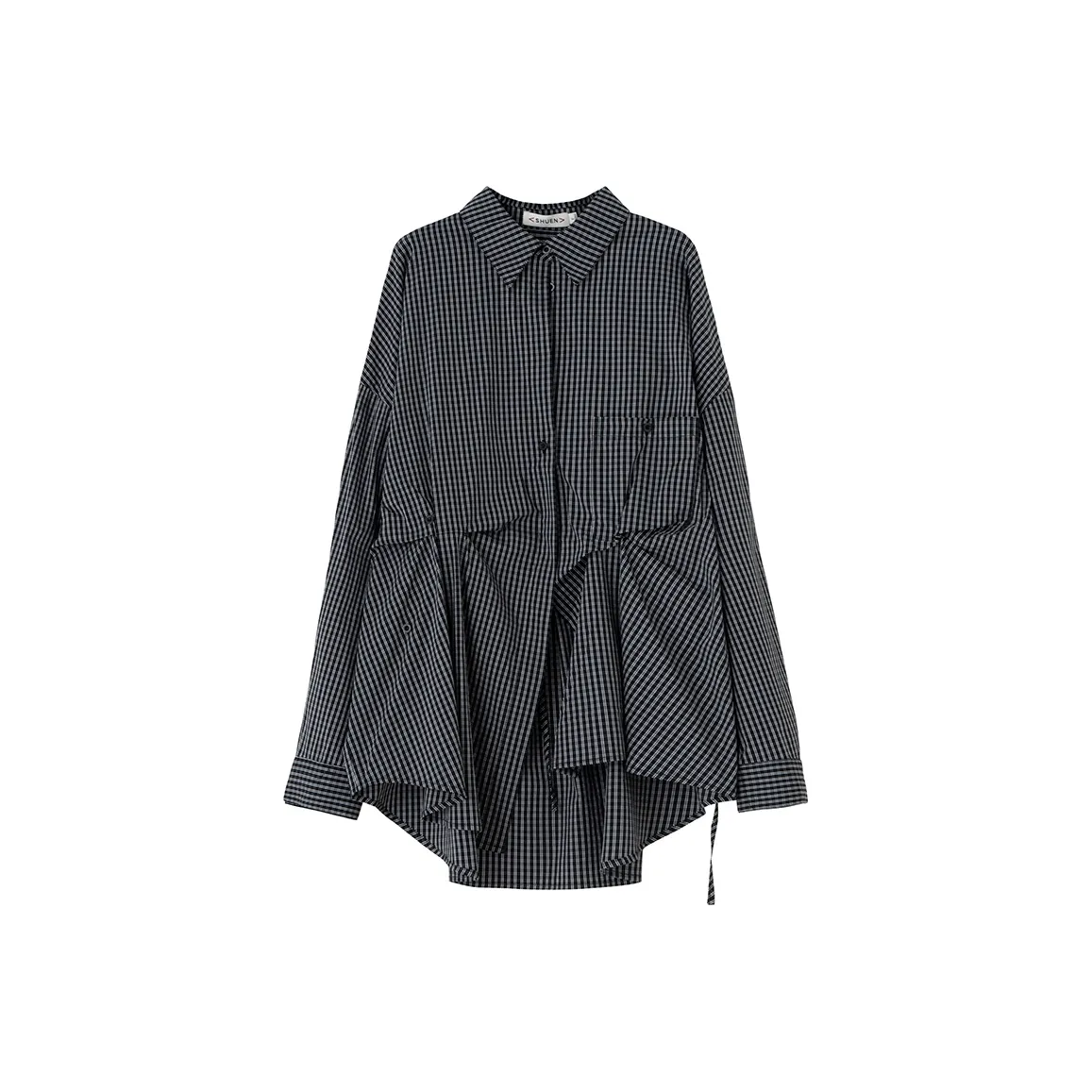 SOON FLOWER Черно-белая клетка Женские Рубашки