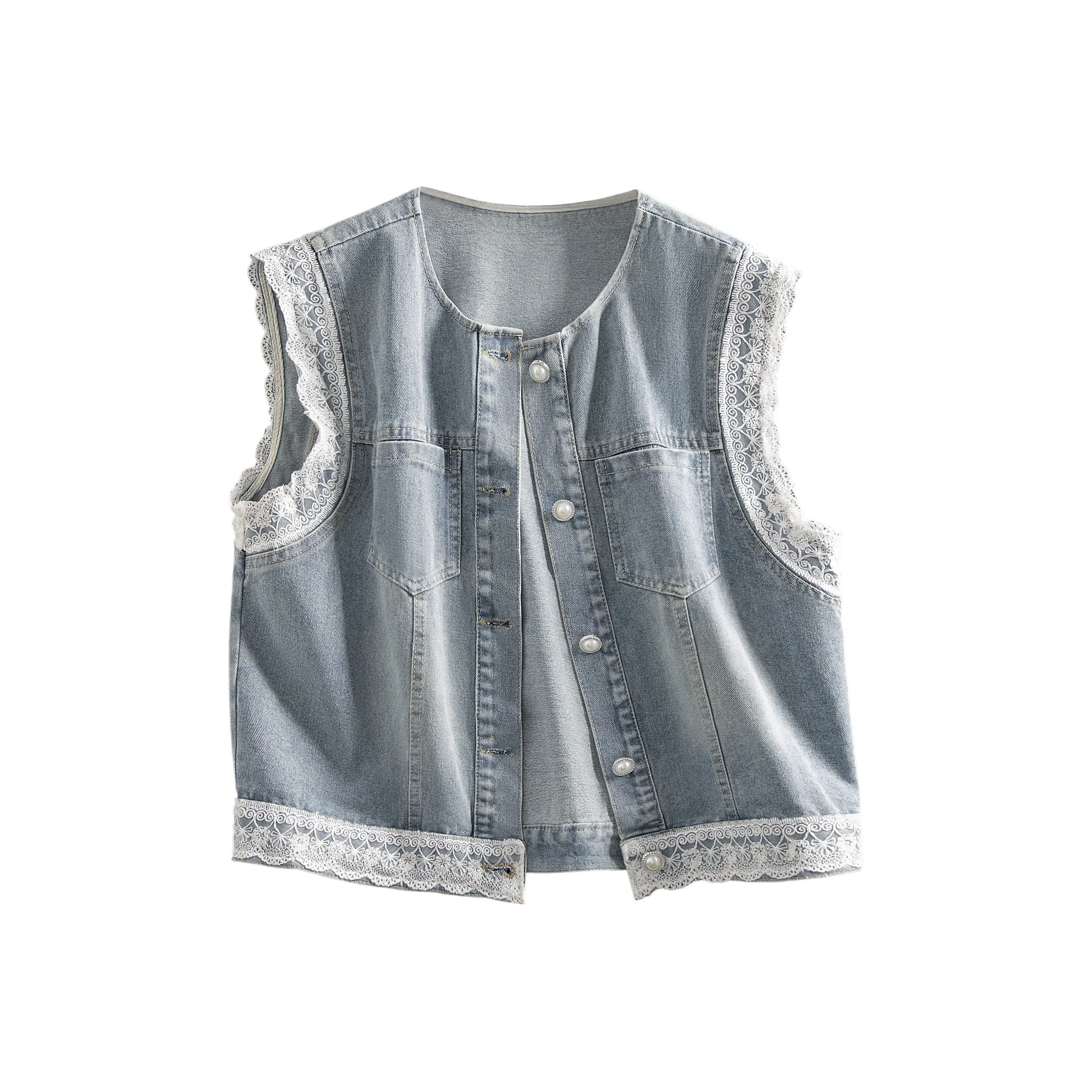 Cypress House Светло-серый синий Женский жилет