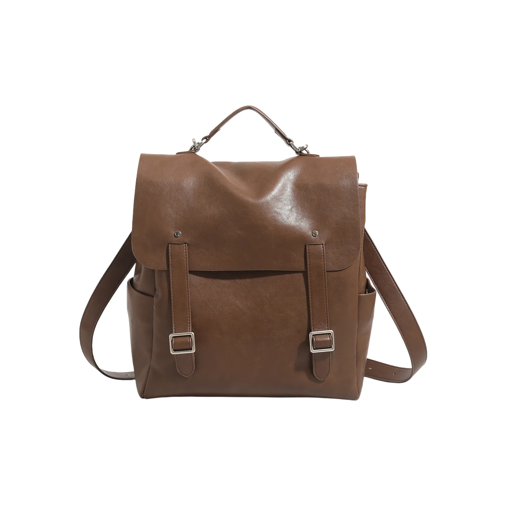 OCTSUI Рюкзак из искусственной кожи женский кофейный черный