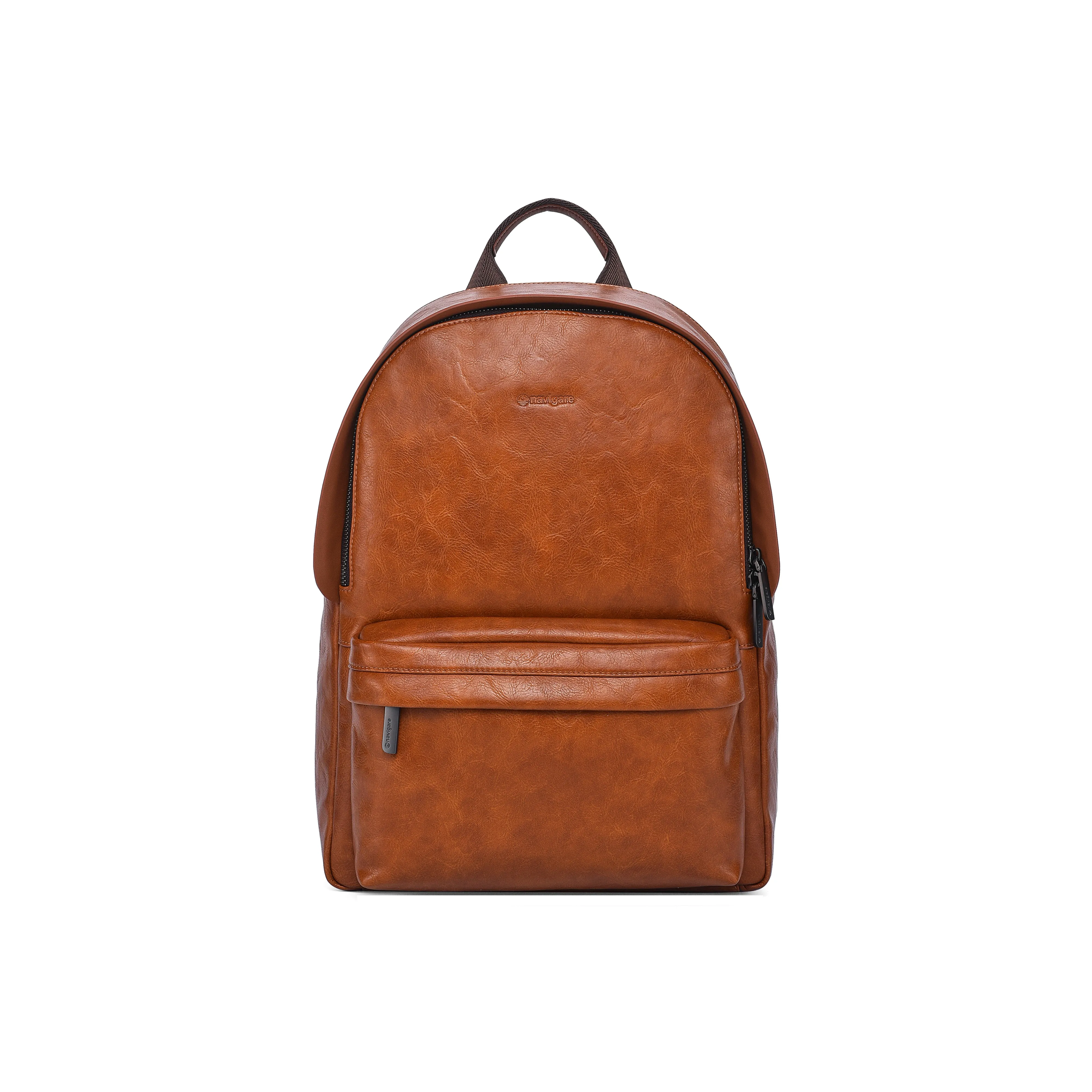 NAVIGARE Рюкзак из крупнозернистой текстуры коровьей кожи стандартный мужской черный коричневый