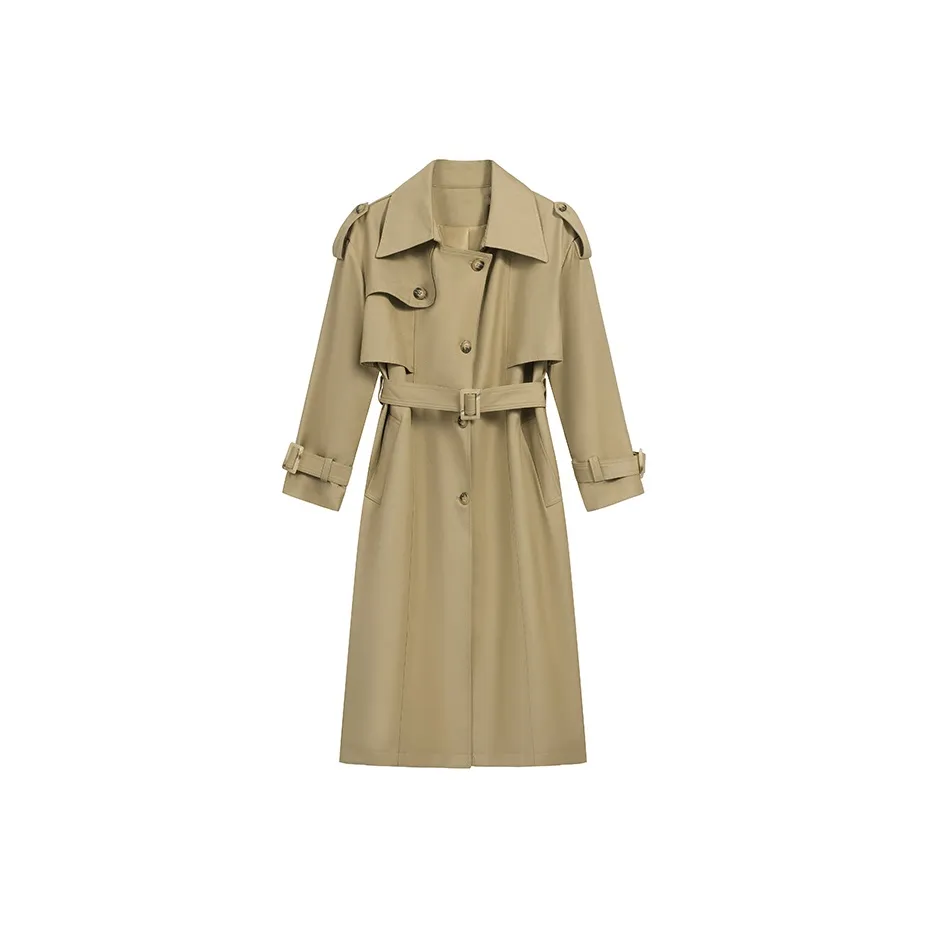SNZX Хаки Классический Тренч Женские Тренч