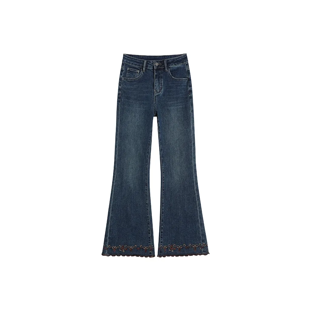 ZXBY Темно-синий женский джинсы