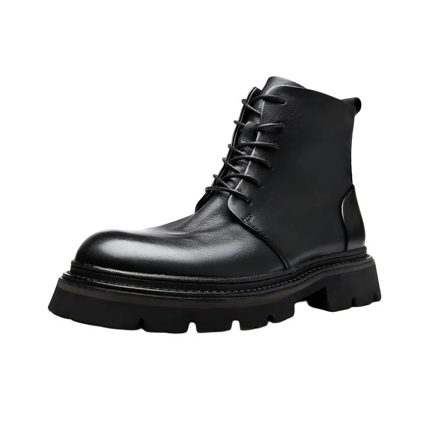 H2 Британский стиль Vintage Design Мужская обувь Платформа визуально увеличивает рост Обувь Мужской Мартин Boot Мужской