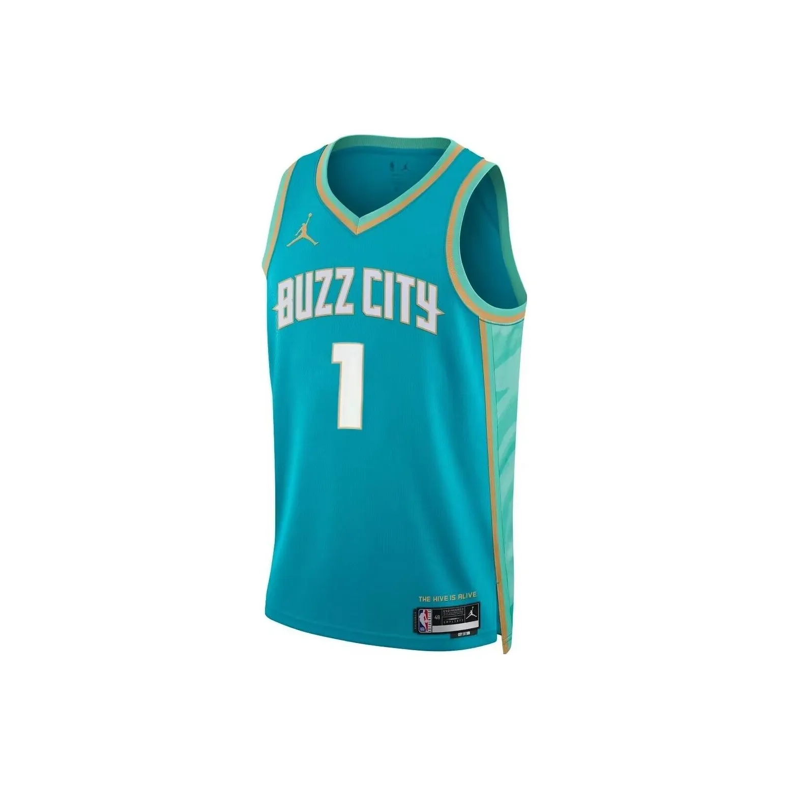 Nike Баскетбольная Джерси SW Фанатская версия 2023 24 Сезон Hornets Мяч Размер 1 Унисекс Павлиний Синий