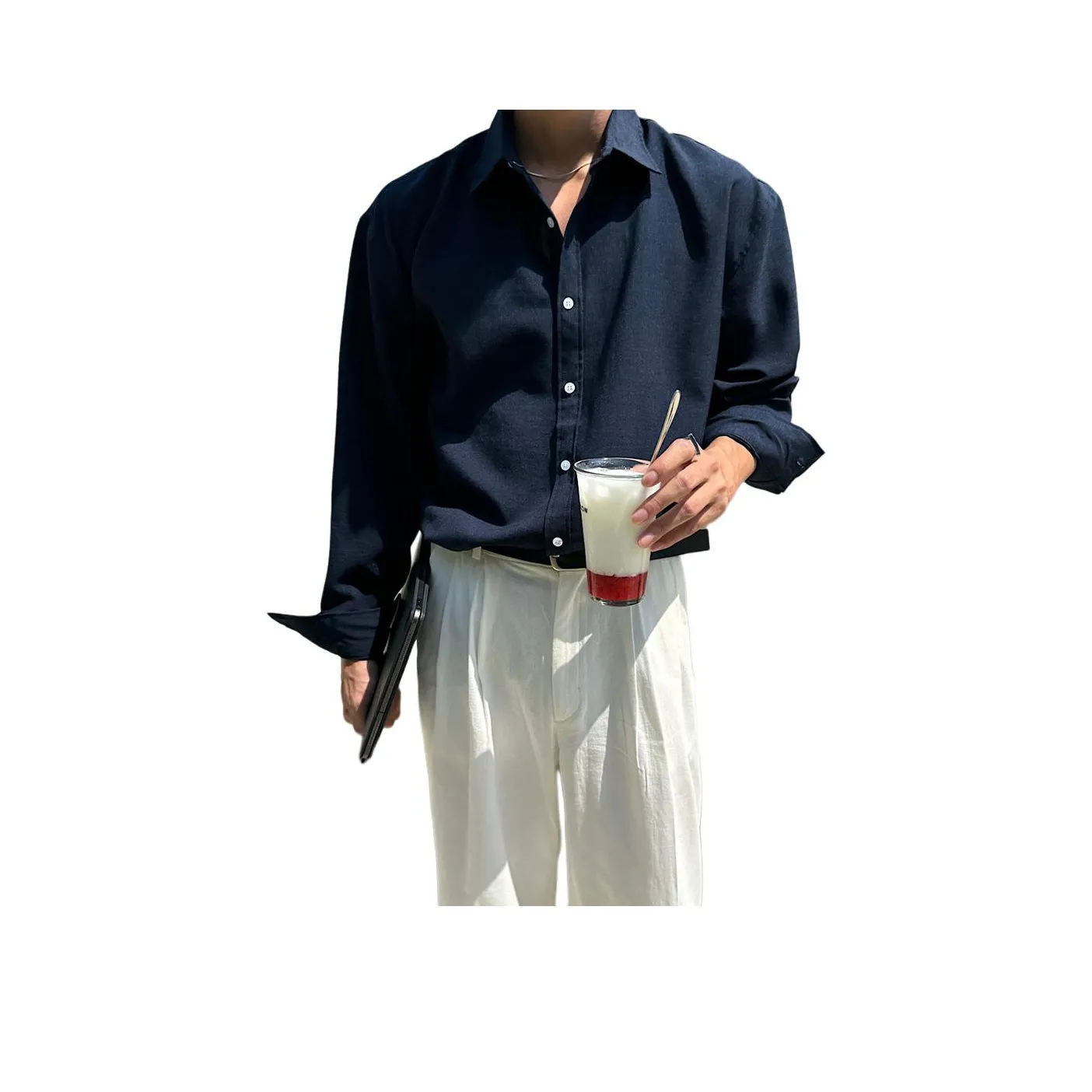 Freshclean Темно-синие унисекс рубашки