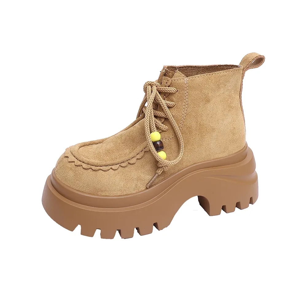 WUJI Короткие Винтажные Платформенные Ботинки Мартинс Женские