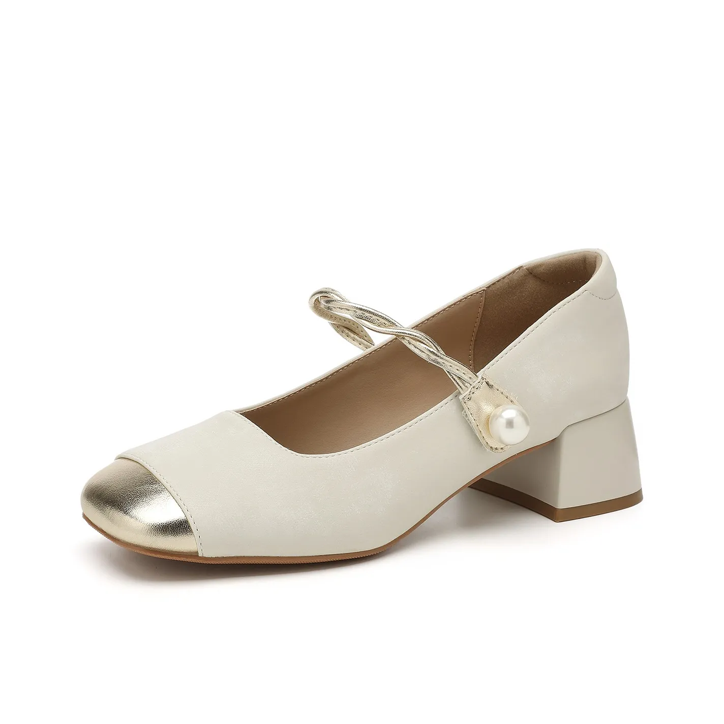 B+AB Mary Jane Shoes Beige Women's