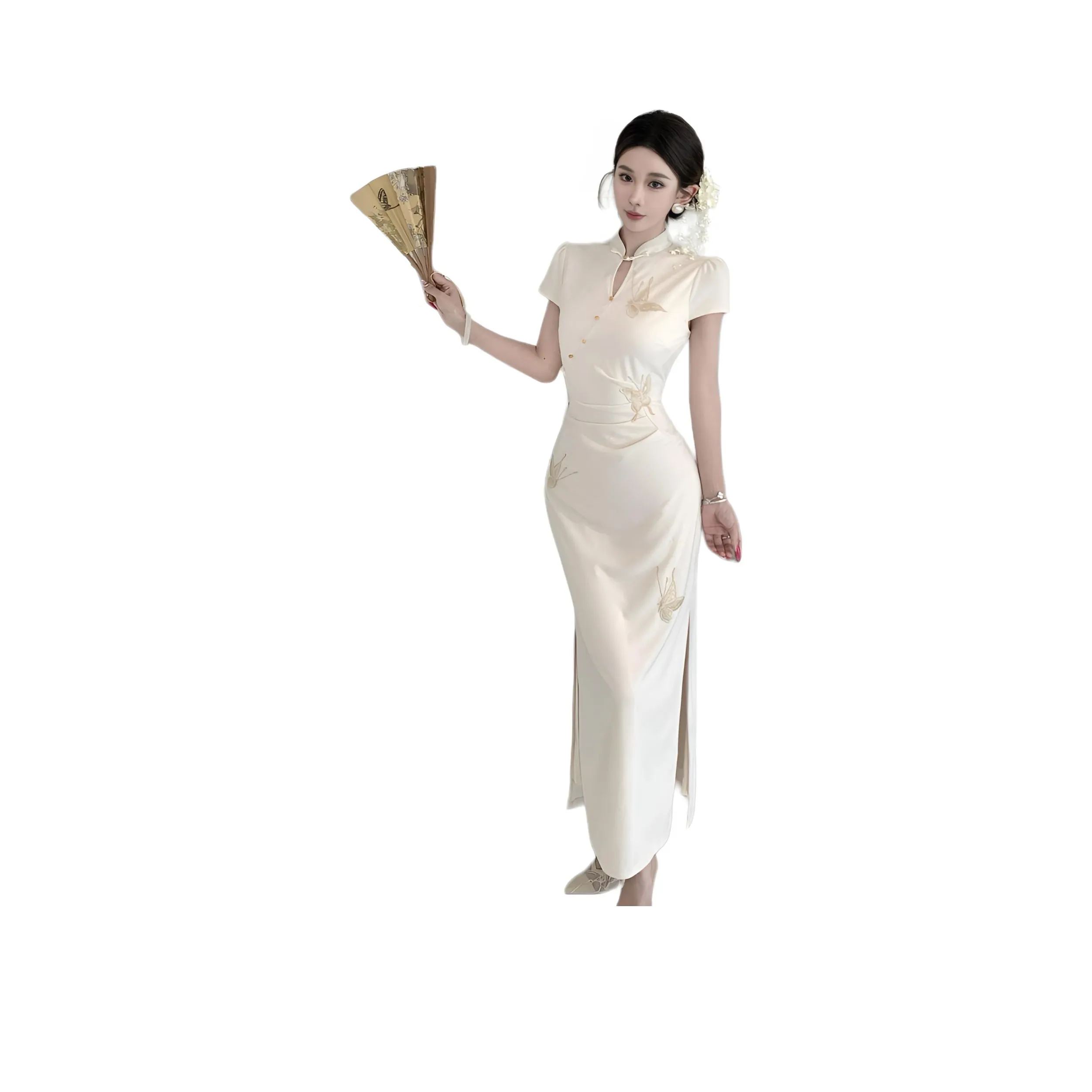 Aghr Короткий рукав платье женское