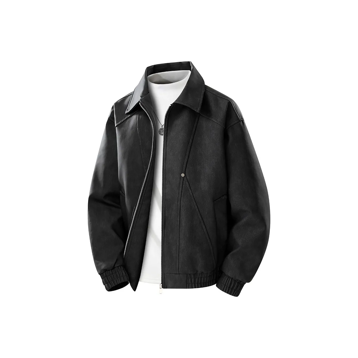 PGNC Модный бренд Винтаж Отложной воротник Повседневный Свободный крой Универсальный Куртка Мужская