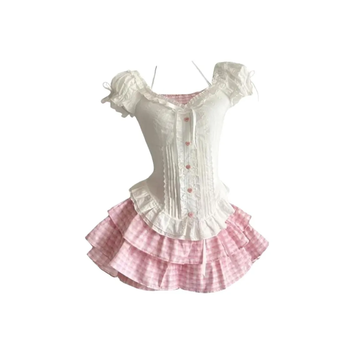 MO VOICE Белый топ + Розовая юбка Высококачественные женские комплекты с юбкой