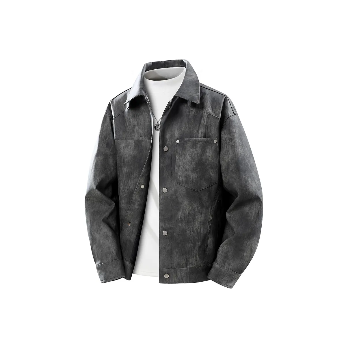 PGNC Свободный крой Повседневный Отложной воротник Tie Dye Куртка Для Мужчин