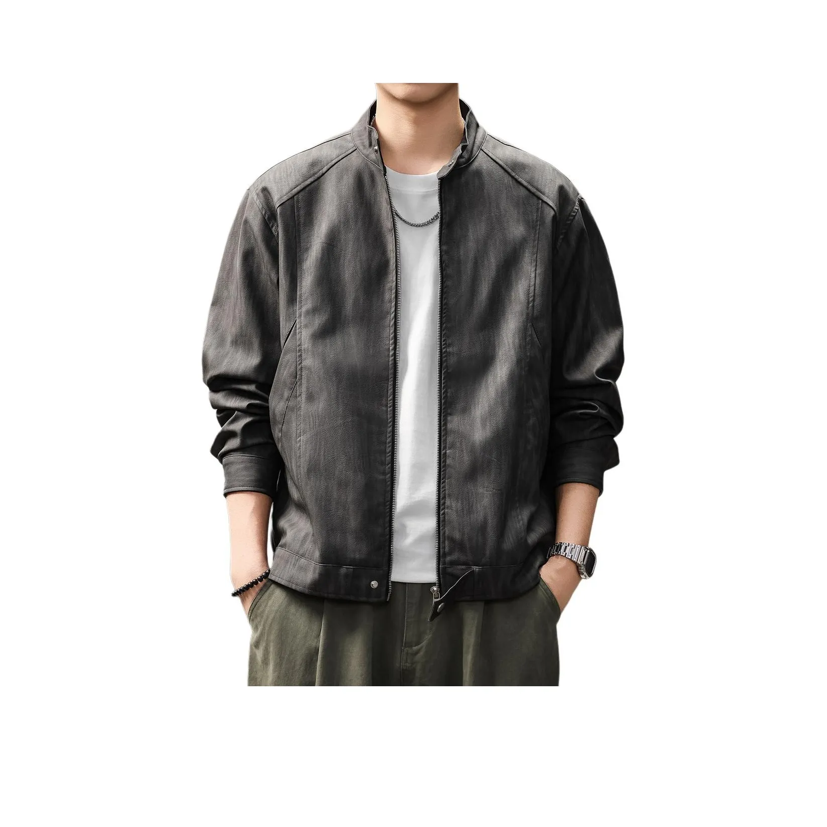 GUISE Черный Серый Унисекс Кожаные куртки