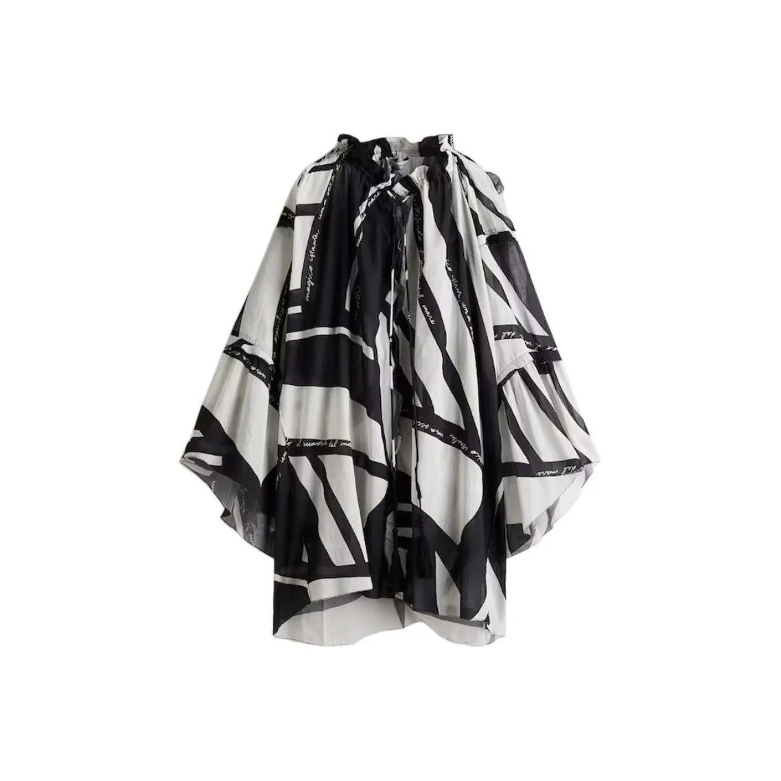 H M Белый Черный Узор Женские Длинные Платья с Длинными Рукавами