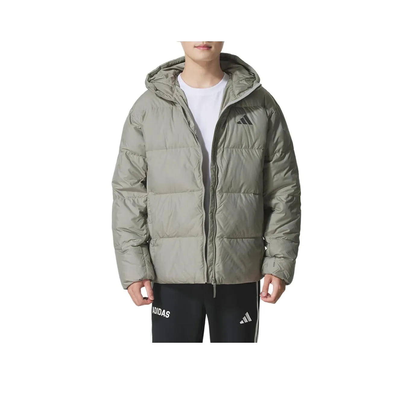 Adidas Серый Зеленый Мужской Пуховик