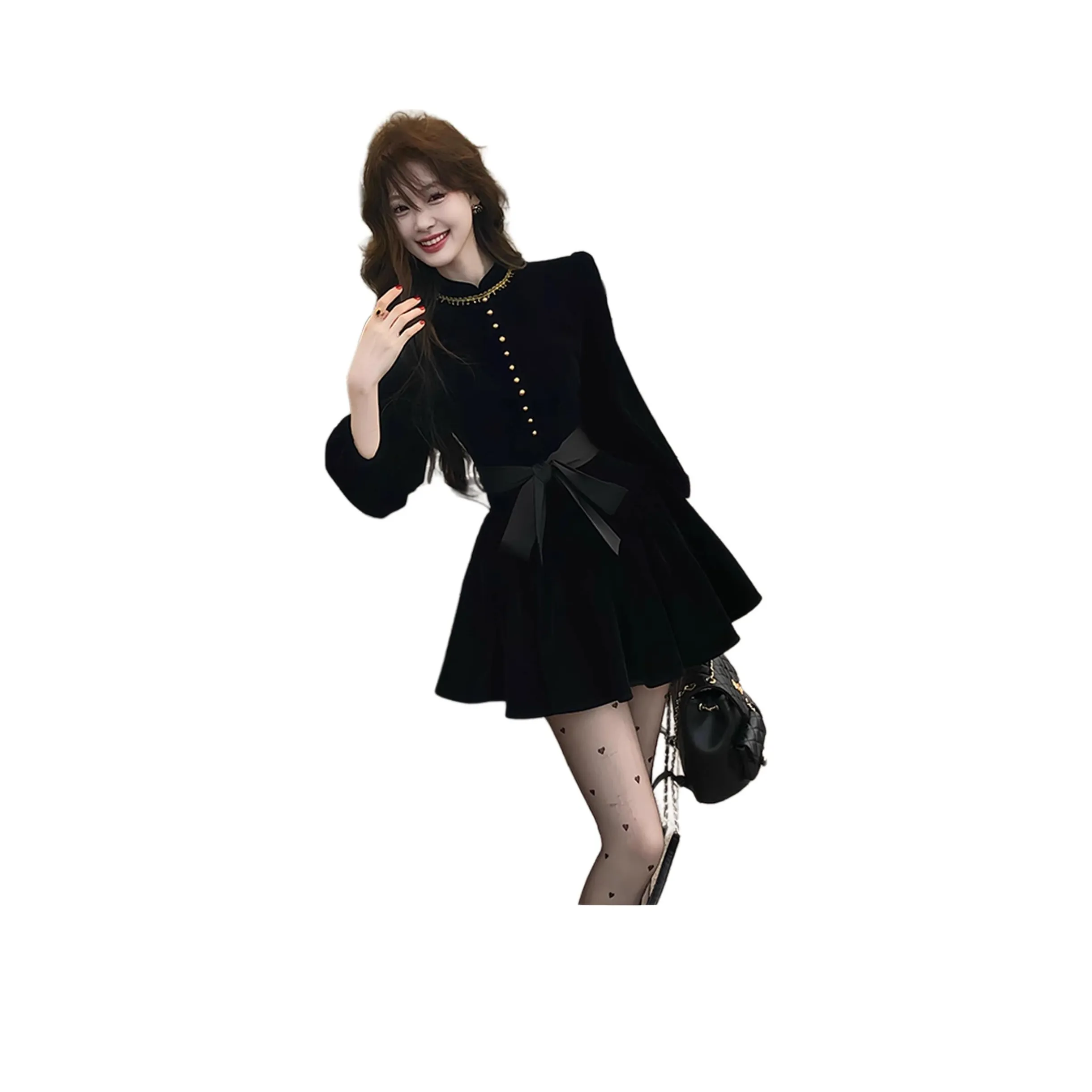 Mu Xiao Xin Длинный рукав Платье Женское