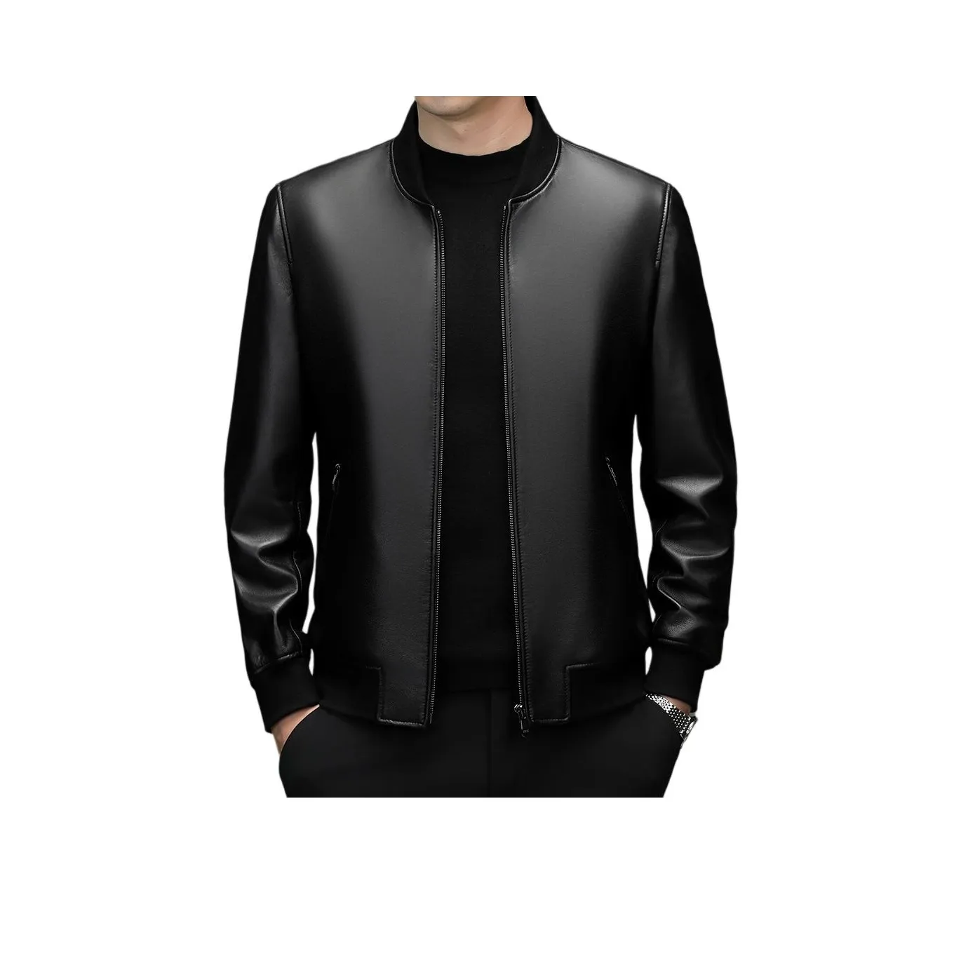 H YXIANG Черный Унисекс Кожаные куртки