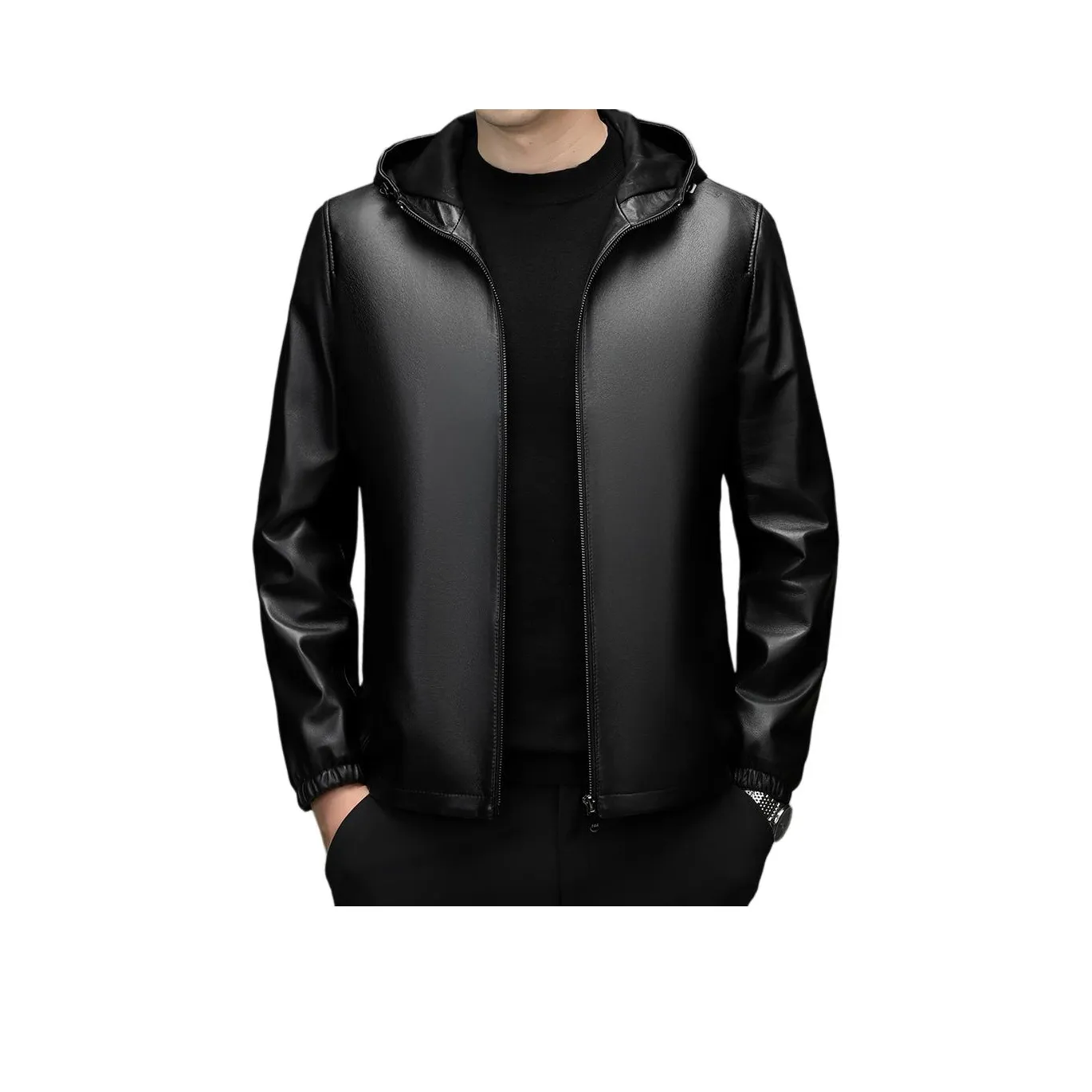 H YXIANG Черный Унисекс Кожаные куртки