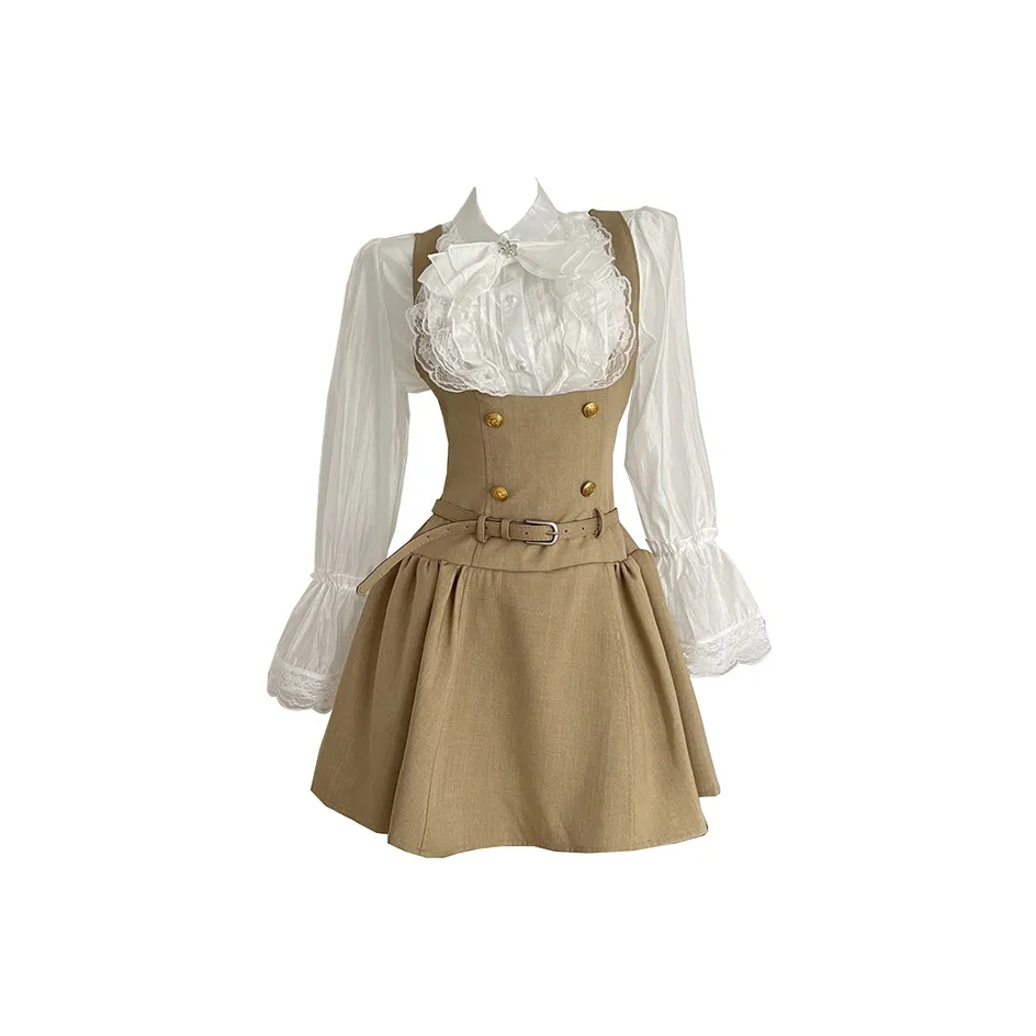 Meanalot Белый Хаки Женские Комплекты с Юбкой