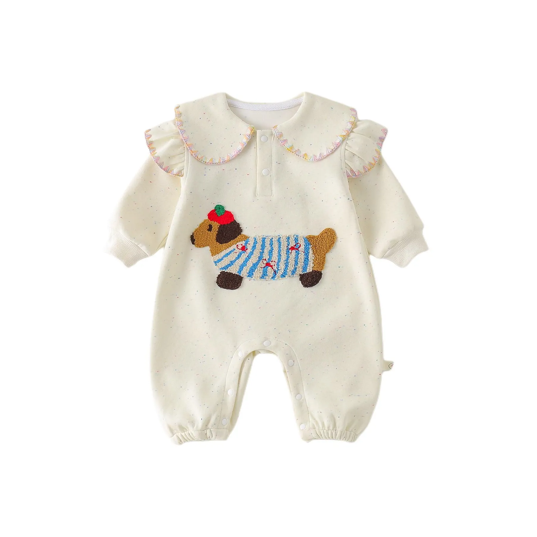 XiaoJinBu Экрю Детские комбинезоны ползунки