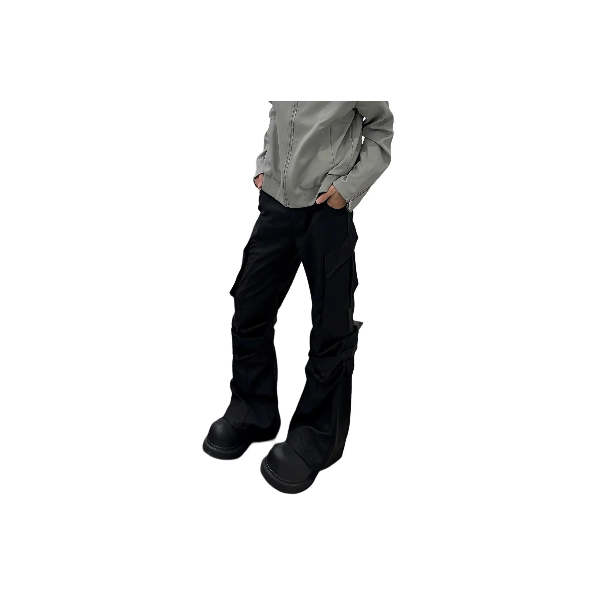 PISYPOX Black Unisex Casual Pants PISYPOX Черные Унисекс Повседневные Штаны