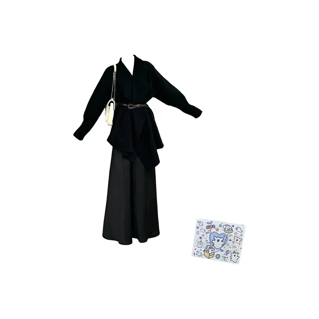 MARIE·COCO Черный топ + Юбка Женские Комплекты с юбкой