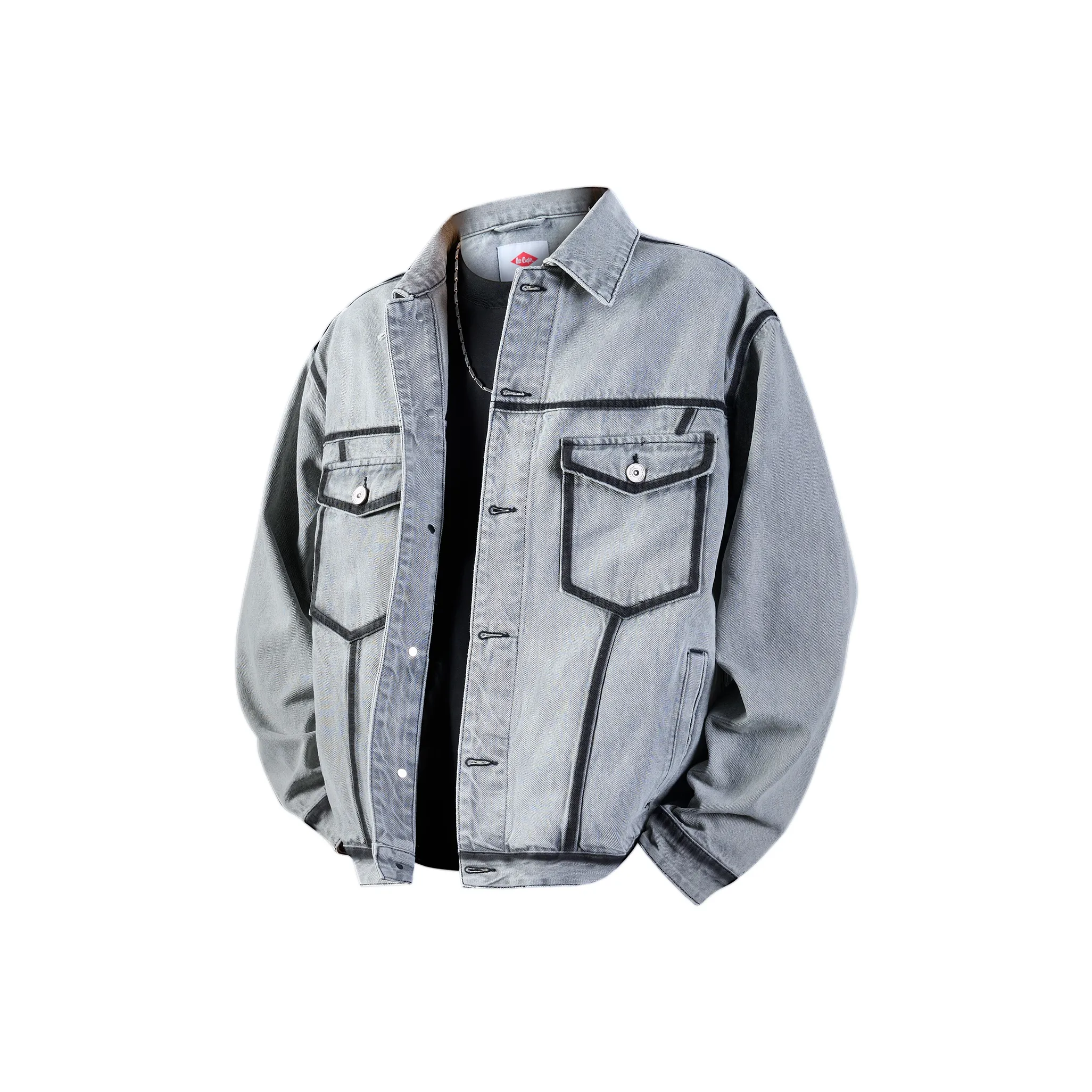 Lee Cooper Весенний Осенний Деним Куртка Мужская Светло-Серый