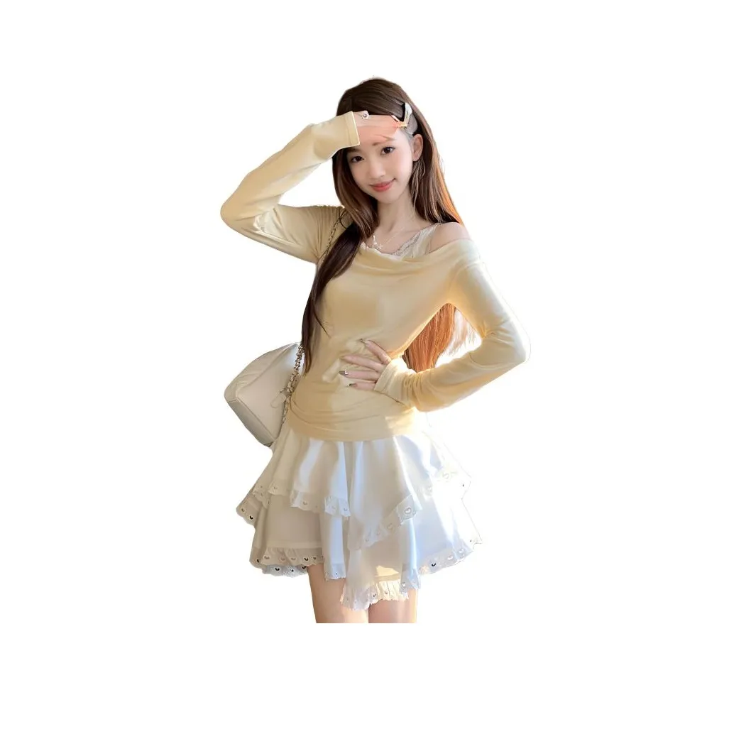 REMOULD Заварной Mock Два предмета + Балет Белый Юбка Женские Комплекты с юбкой