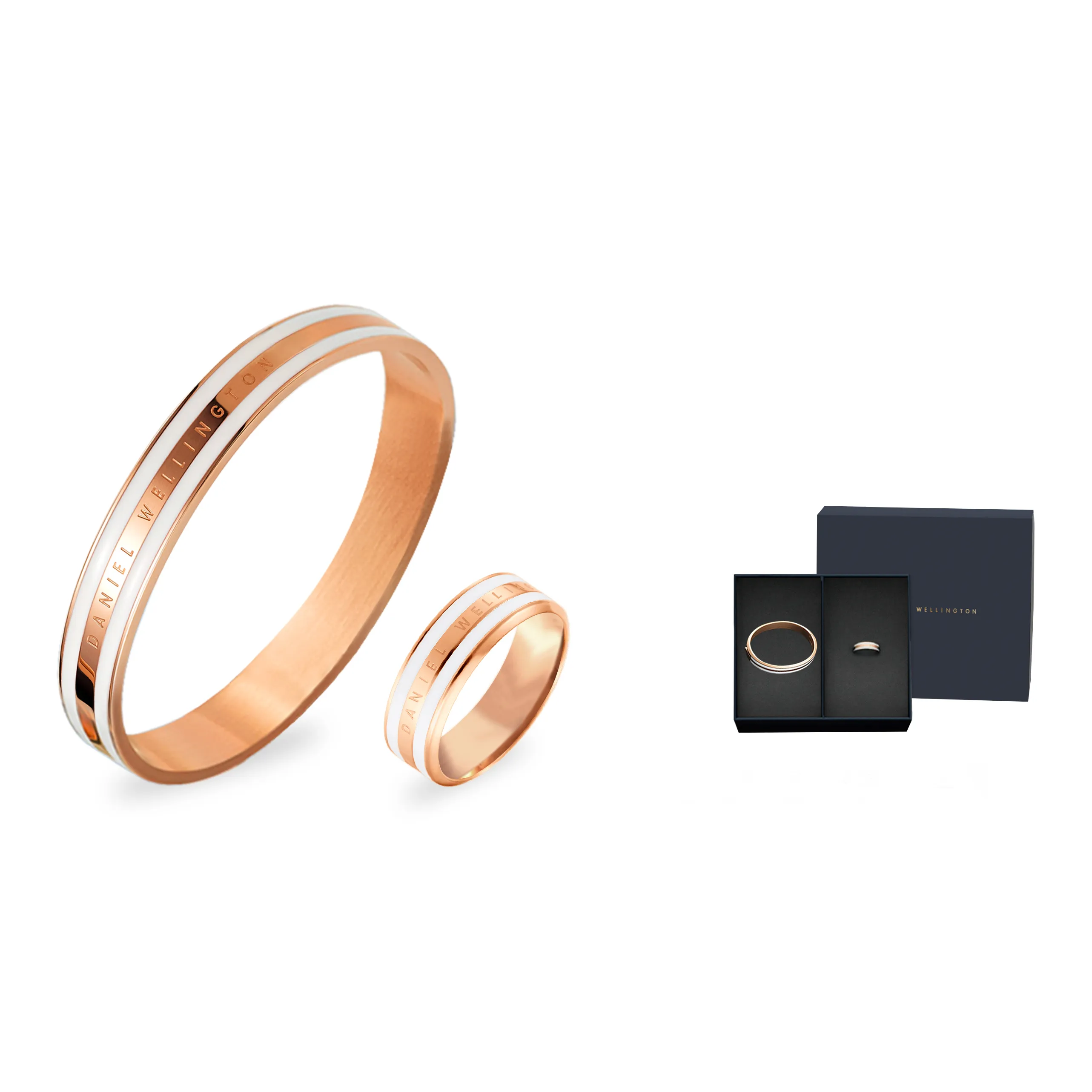 Daniel Wellington Сплав DW Двухтонный Застежка на кнопке Браслет и Белое Золото Кольцо Унисекс