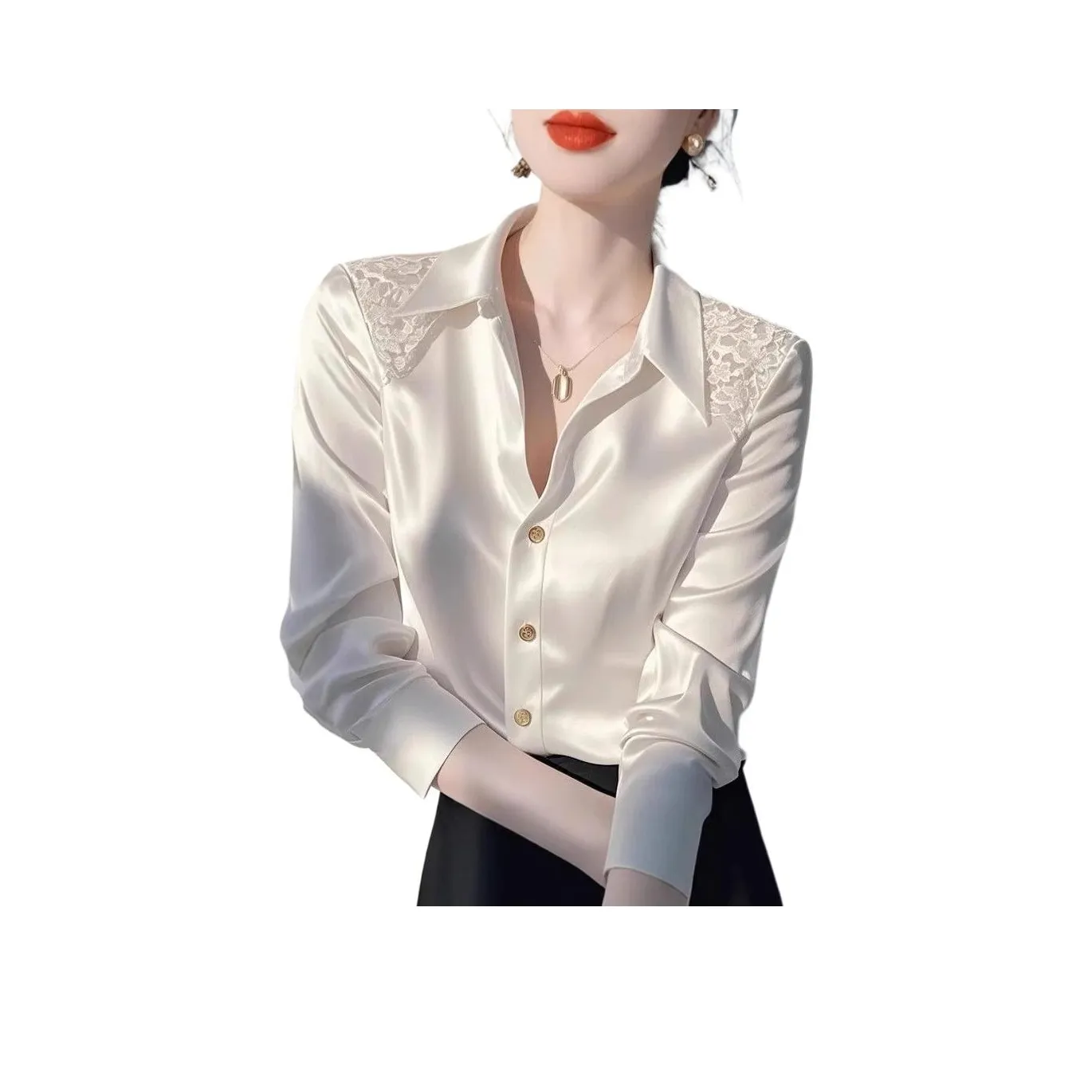 Mu Xiao Xin Белый Женские Рубашки