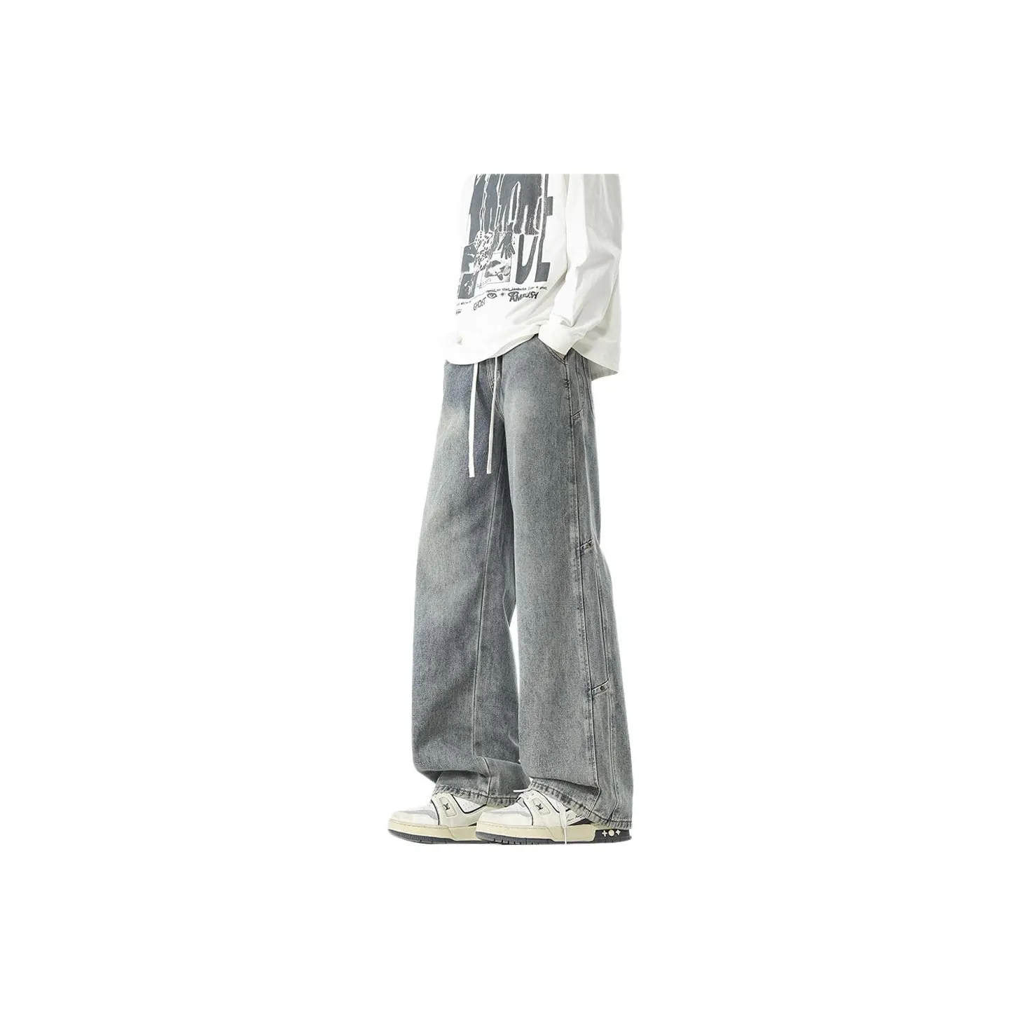 JEANSWEST Ностальгические синие унисекс джинсы