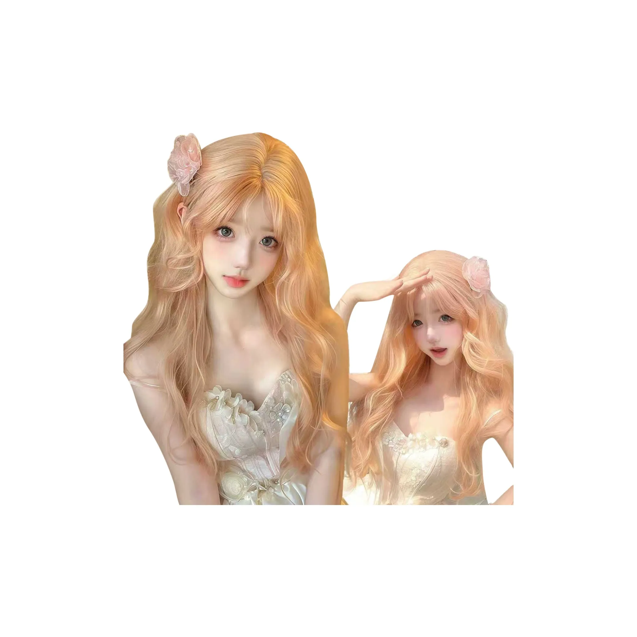 FYOSEE [Мечта Weave] Светлая Перука Длинные Волосы Кукла LIKE Разделенный Шерстяной Завиток