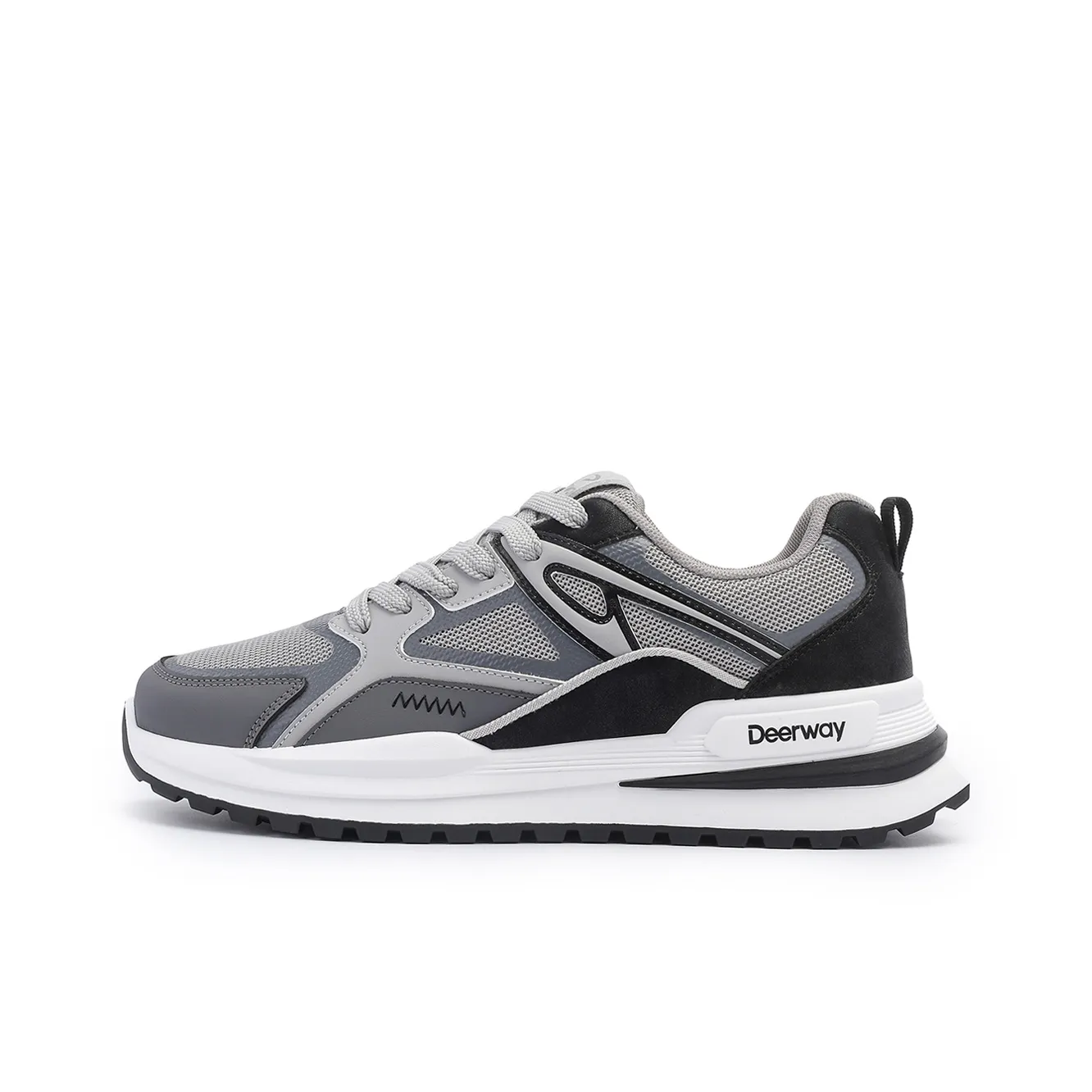 DEERWAY Высота Увеличивающая Устойчивая к Износу Противоскользящая Низкий Топ Повседневная Обувь Мужская Темно-Серый