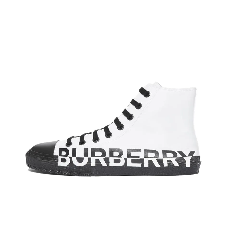 Burberry Canvas Shoes Men High-Top Black/White