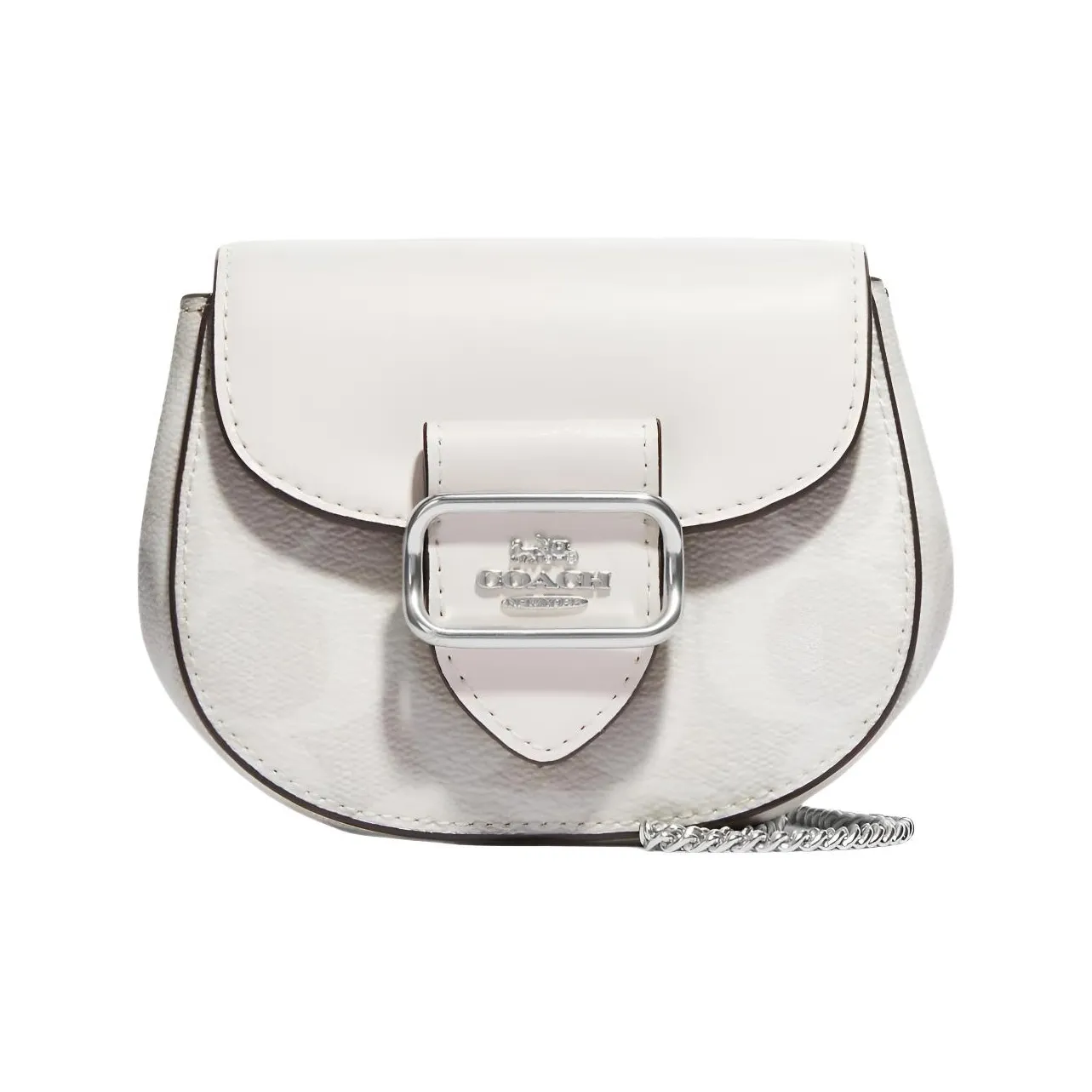 COACH Morgan Холст и Кожа Седло Сумка Сумка через плечо Маленькая Сумка Женская Белая