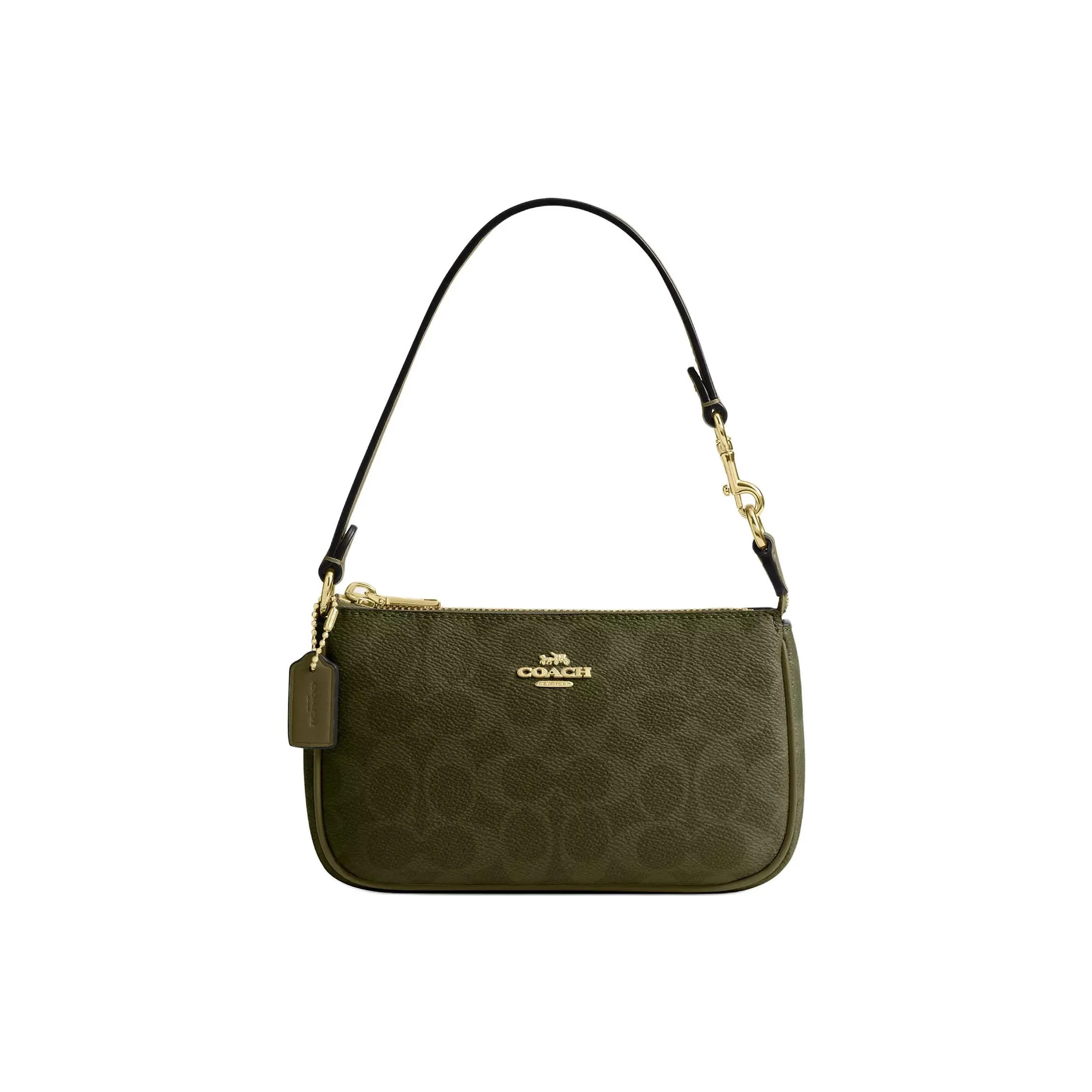 COACH Nolita Подпись Покрытый холст Плечевая сумка сумка через плечо мини женская оливково-зеленый