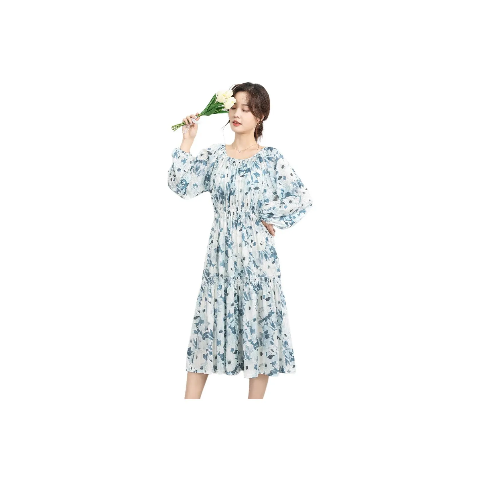 JEANSWEST Длинное платье с длинными рукавами женское