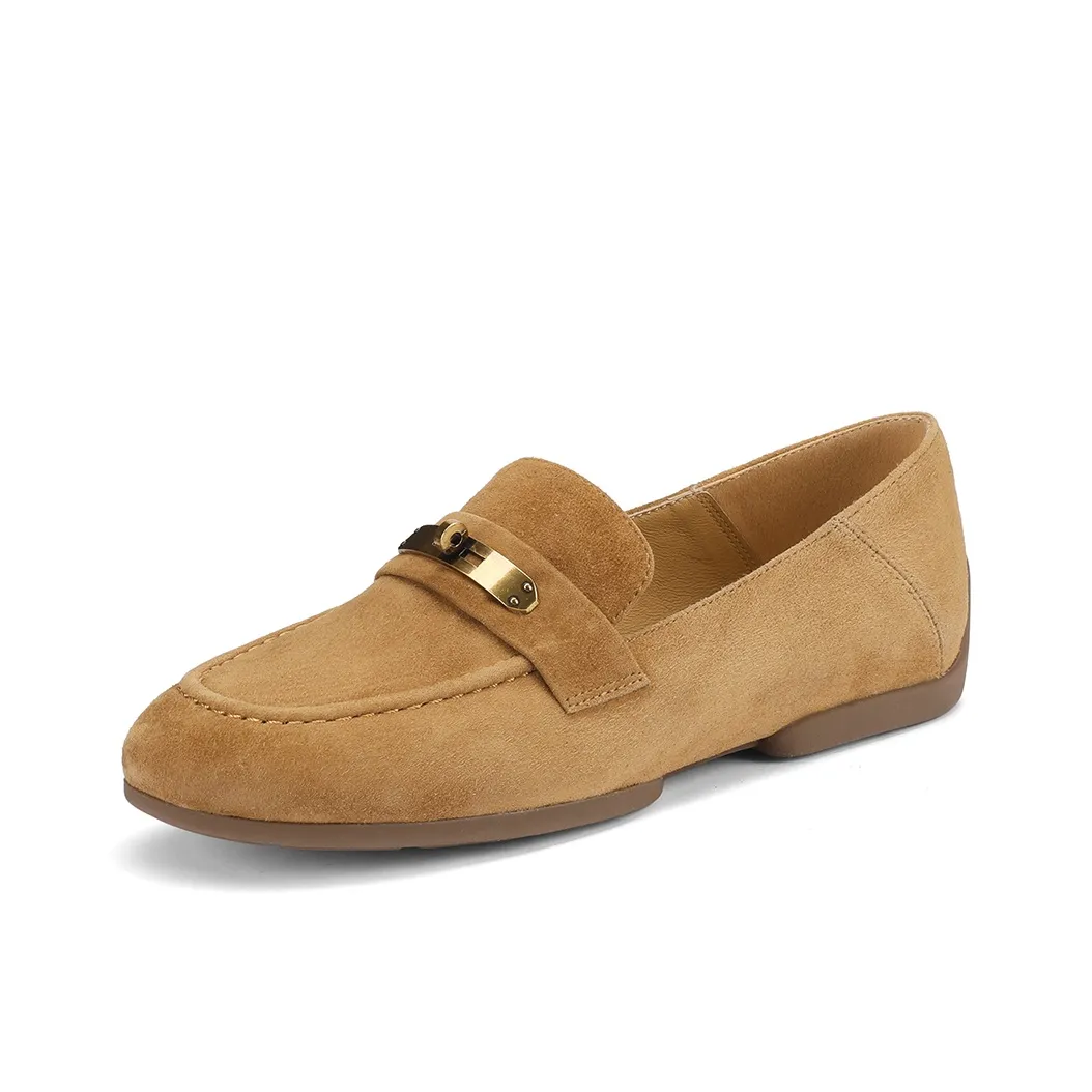 FMM Slip-On Обувь без подкладки Женская 2025 Осенний Круглый носок Slip-On Классические Туфли с плоской подошвой Deep Палец MOTHER Обувь Женская