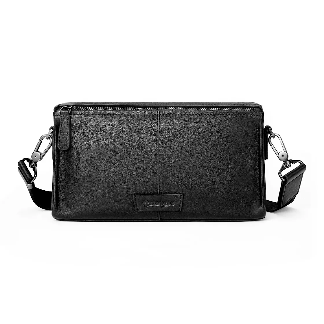 NAVIGARE Сумка через плечо из натуральной коровьей кожи курьерская сумка стандартная мужская черная