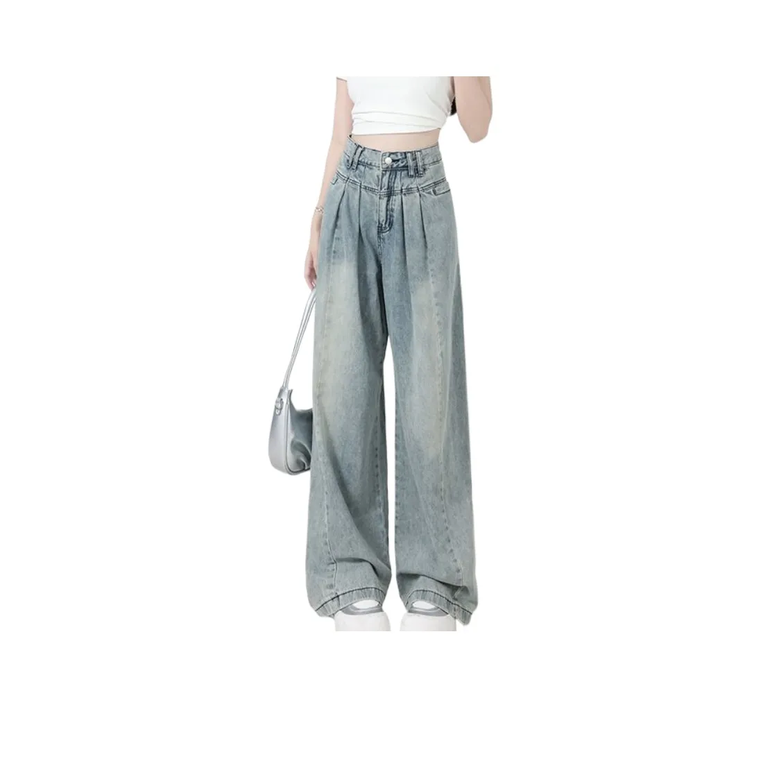 Lan Miao Светло-синие Женские Джинсы