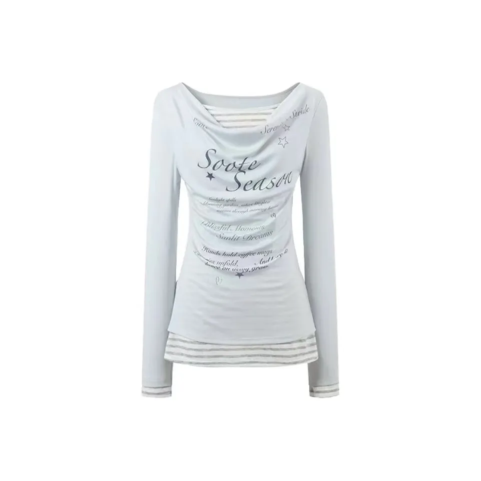 EMDPN Длинный рукав Т-рубашка Женская