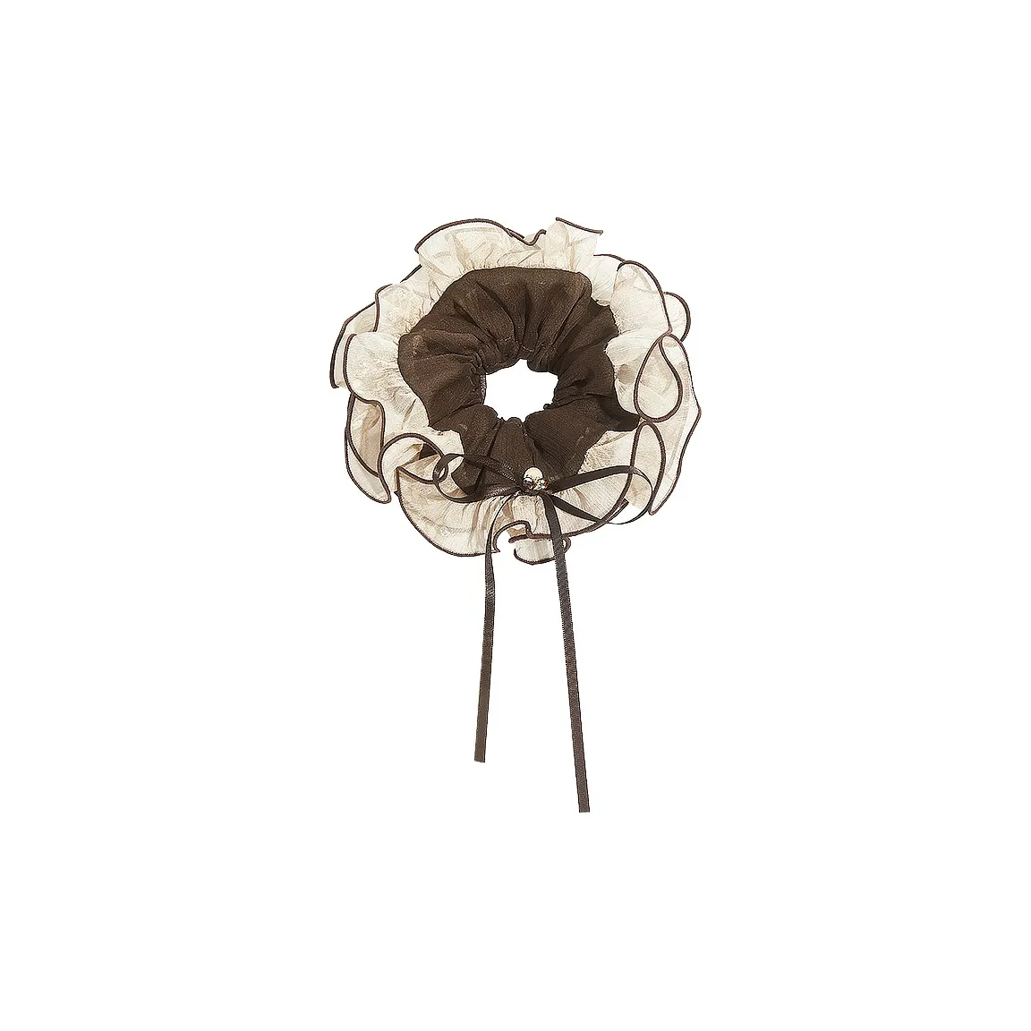 Lano Double Layer Ruffled Ribbon Hair Tie Women's