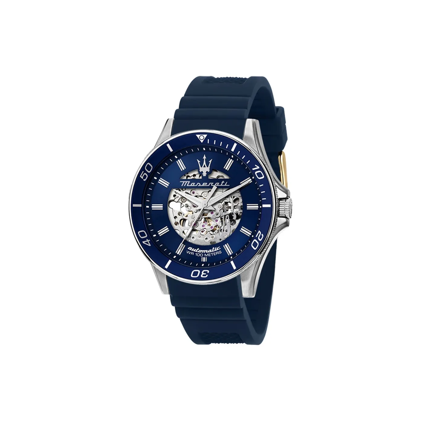 Maserati Наручные часы Автоматический Механический Механизм Силиконовый Ремешок 44 мм Черепный Циферблат Унисекс