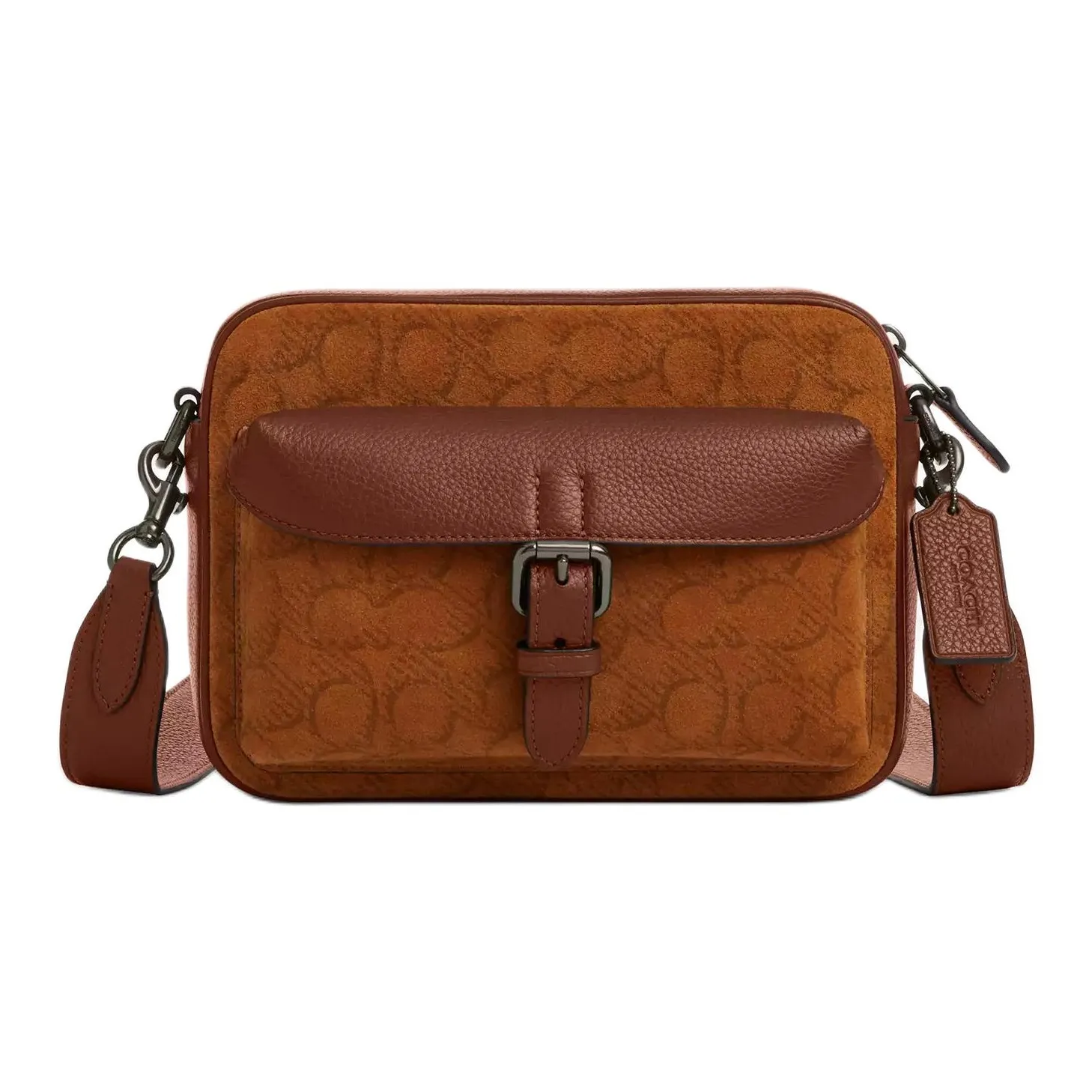 COACH WARNER Замша Галечная кожа Сумка через плечо Маленькая Женская Карамель Норковый мех