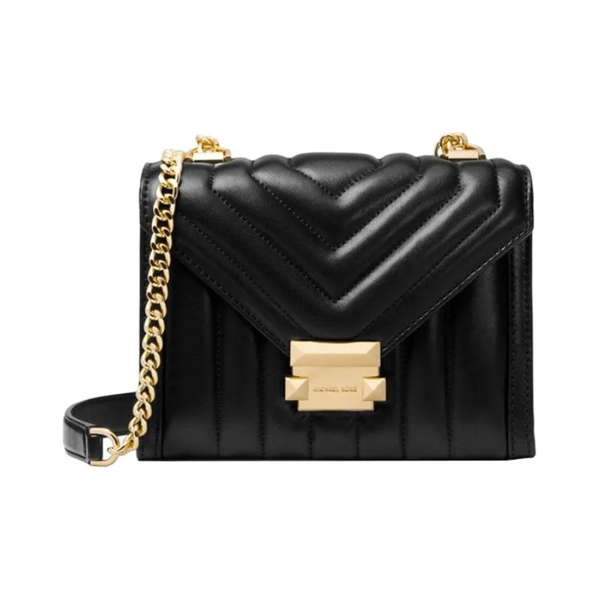 MICHAEL KORS Whitney Sheepskin Envelope Bag, Shoulder Bag, Crossbody Bag Small Women's Pure Black