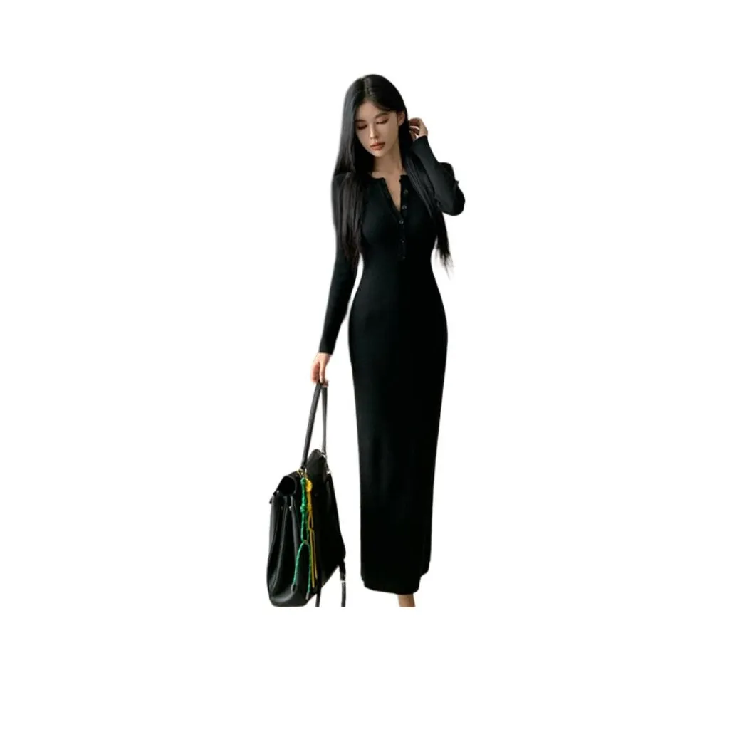 REMOULD Длинное платье с длинным рукавом женское