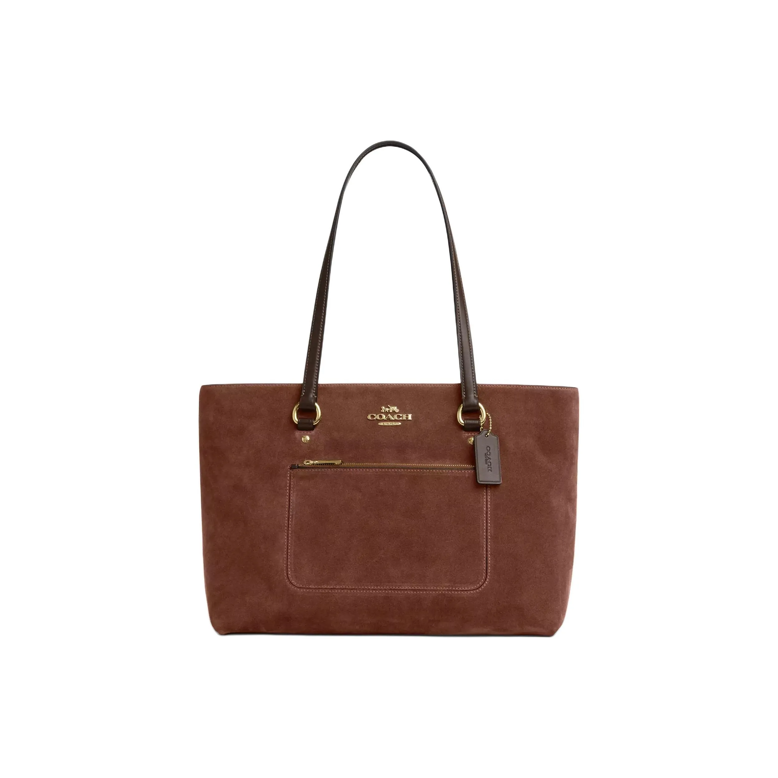 COACH Station Замша Тоут Сумка Сумка для покупок Сумка Сумка через плечо Большая Женская Винтаж Коричневая